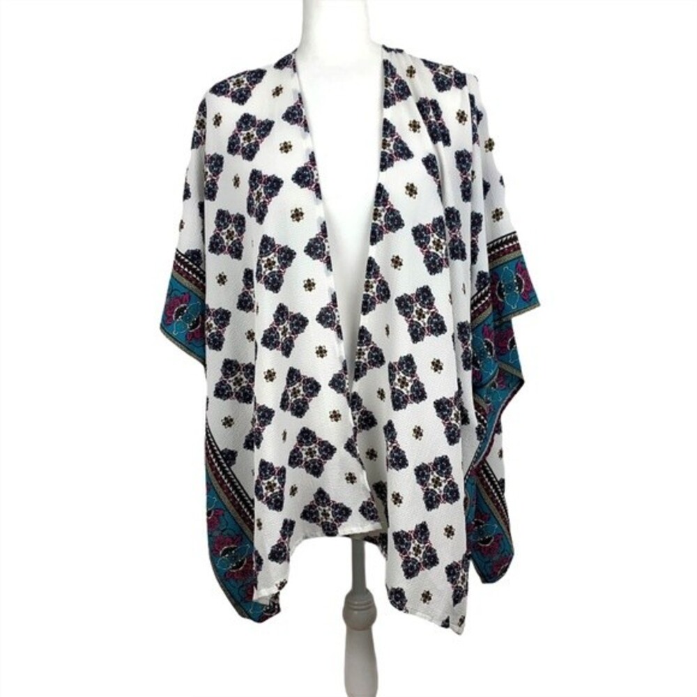 David and Young Floral Boho Paisley Kimono Beach Coverup One Size